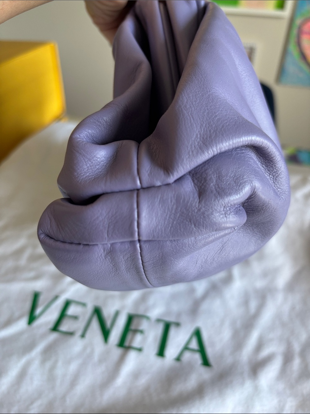 Bottega Veneta Lavender Soft Leather Pouch Clutch - Picture 3 of 9
